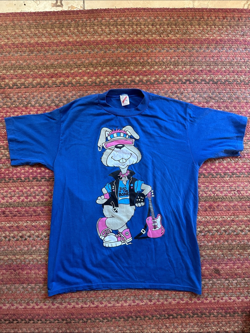 VTG BAD TO THE BONE ROCKER DOG GRAPHIC TEE